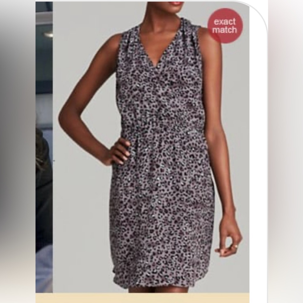 Rebecca Taylor 100% Silk Leopard Print Open Back Dress Size 12